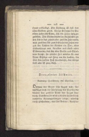 Dreyzehnter Abschnitt. Nahrung. Zurichtung der Speisen.