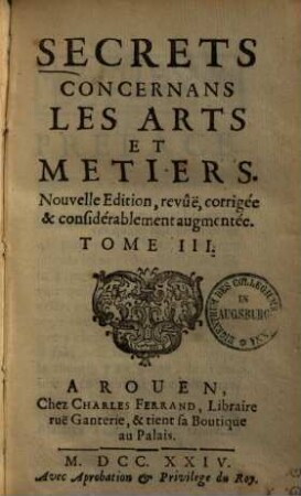 Secrets Concernans Les Arts Et Metiers, 4.