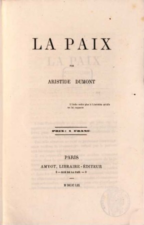 La paix