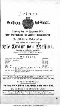 Die Braut von Messina