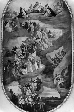 Deckenbild : Deckenbild. Fresko. Leutkirch im Allgäu, Schloß Zeil, Pfarrkirche St. Maria