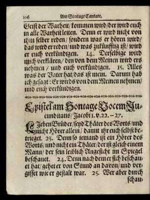 Epistel am Sontage Vocem Jucunditatis/ ...