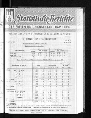 Der Fremdenverkehr in Hamburg im Januar 1967 : Lfd. Nr. 21