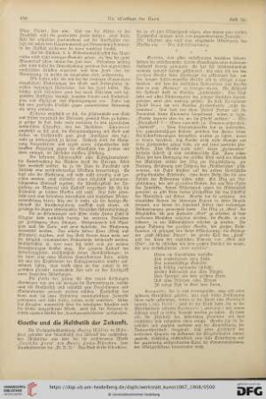 Goethe und die Aesthetik der Zukunft, [1]