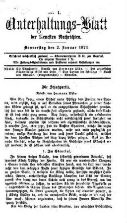 Neueste Nachrichten aus dem Gebiete der Politik. 1873, [b] = Unterhaltungs-Blatt der Neuesten Nachrichten, 1 - 6