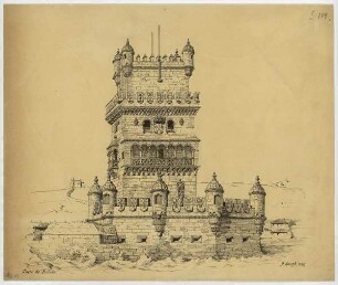 Torre S. Vicente zu Belem, Gesamtgebäude (Wasserseite)