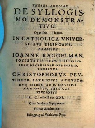 Theses logicae de syllogismo demonstrativo