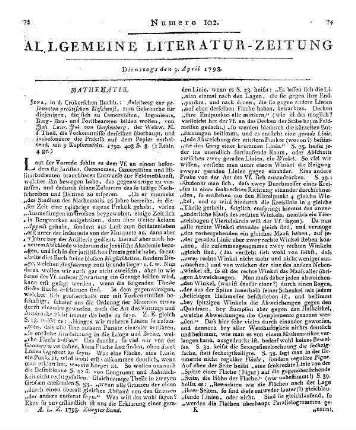 Fischer, Johann Carl: Anfangsgründe der reinen Mathematik oder die gemeine und höhere Rechenkunst, Geometrie, ebene und sphärische Trigonometrie : zum Gebrauch der Vorlesungen aufgesetzt / von Johann Carl Fischer. - Jena : Cröker, 1792