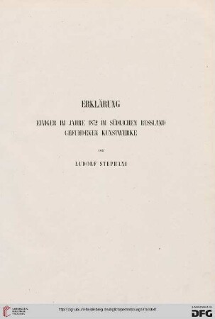 Erklärung einiger im Jahre 1872 im südlichen Russland gefundenen Kunstwerke