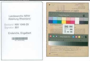 Entnazifizierung Engelbert Enderichs , geb. 26.09.1894 (Beamter)
