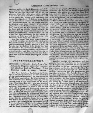 Göttingen, b. Dietrich: Lehrbuch der Physiologie des Menschen, entworfen von J. Joseph Dömling, Prof. zu Würzburg. Erstes Bändchen 195 S. 8. 1802.