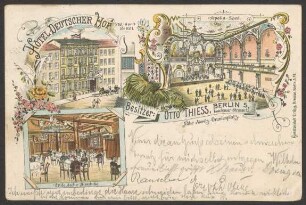 Ansichtskarte "Hotel Deutscher Hof", Apollo-Saal und Altdeutsche Stube
