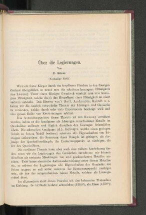 Über die Legierungen.