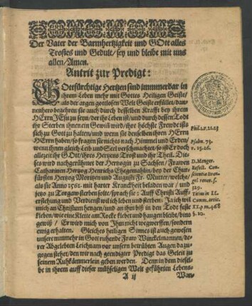 Antrit zur Predigt: