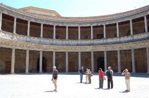 Granada - Burgberg Alhambra : Innenhof des Renaissancebaus Palacio Carlos V. von 1526, aufgenommen 2007 in Granada