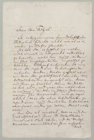 Richard Wagner (1813-1883) Autographen: Brief von Richard Wagner an Ernst Wilhelm Fritzsch - BSB Autogr.Cim. Wagner, Richard.51