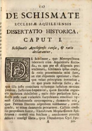 De schismate ecclesiae Aquilejensis dissertatio historica