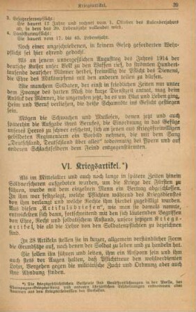 VI. Kriegsartikel