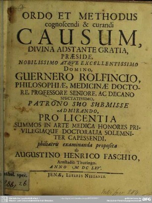 Ordo et methodus cognoscendi et curandi causum