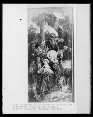 Laurentius-Altar, Mitteltafel des Retabel mit der Anbetung der Könige