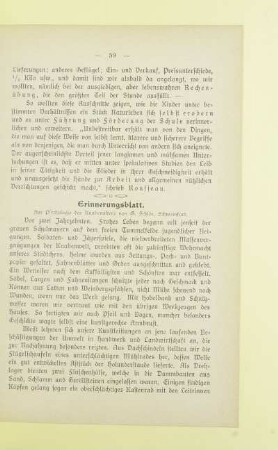 Erinnerungsblatt