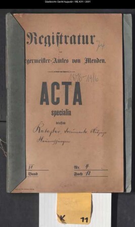 Kataster, Dokumente, Auszüge, Neuvermessungen speziell für die Gesamtgemeinde Menden