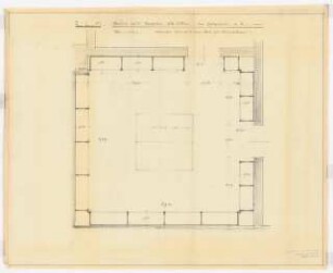 Reichsluftfahrtministerium, Berlin: Dienstraum L2 (EG) mit Regalen für Akten: Grundriss 1:20