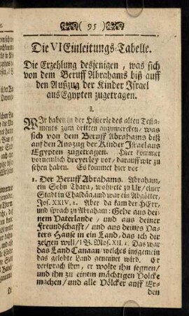 95-105, Die VI. Einleitungs-Tabelle