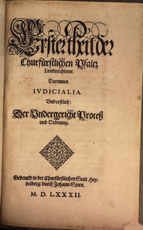 ChurFürstlicher Pfaltz Landt-Recht, [1]
