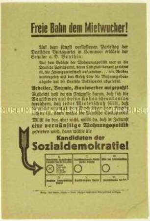 Aufruf der Vereinigten SPD zur Reichstagswahl am 4. Mai 1924