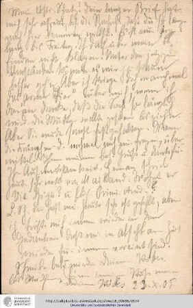 Postkarte vom 23.10.1905