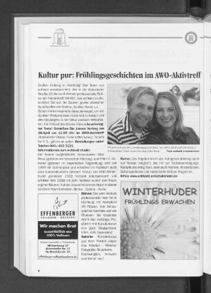 Kultur pur: Frühlingsgeschichten im AWO-Aktivtreff
