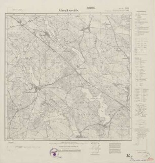 2959 (alte Nr.: 1492) Schwachenwalde, Meßtischblatt (4cm - Karte)