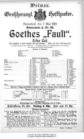 Goethes "Faust". Erster Teil