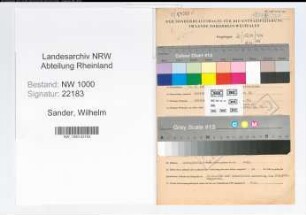 Entnazifizierung Wilhelm Sander, geb. 11.07.1897 (Kriminalsekretaer)