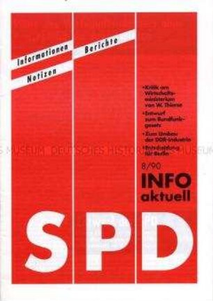 Informationsheft Nr. 8/90 der DDR-SPD zur aktuellen Lage