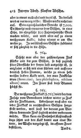 Zink im Feuer: Zinkblumen (§. 764, 765)