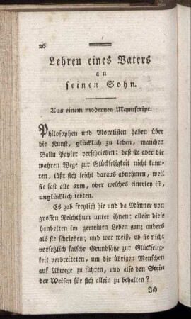 Lehren eines Vaters an seinen Sohn.