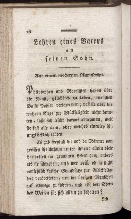 Lehren eines Vaters an seinen Sohn.