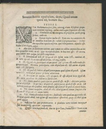 Severini Boethi opusculum, de eo, Quod omne quod est, bonum sit.