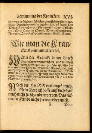 Wie man die Krancken Communiciren sol.