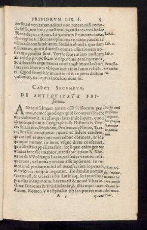 Caput Secundum. De Antiquitate Frisiorum.