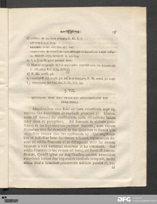 §. VII. Retorsio Non Nisi Principis Avctoritate Est Exercenda