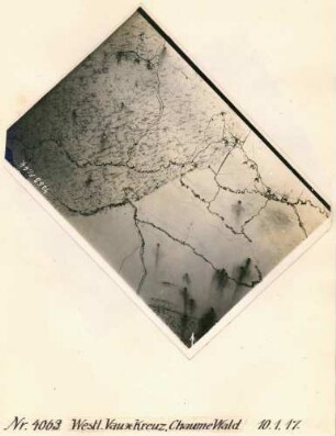 Foto des Geländes westlich des "Vaux Kreuzes" und südlich des Chaume-Waldes (Luftbild)