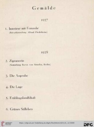 Gemälde (Nr.1-15)