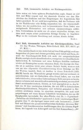 337-338 [Rezension] Mayer, Aloys, Evangelienharmonie in Kartothekform