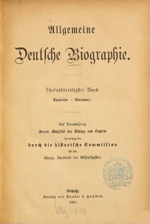 Allgemeine Deutsche Biographie, 35. Spalatin - Steinmar