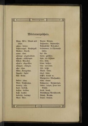 Wörterverzeichnis.