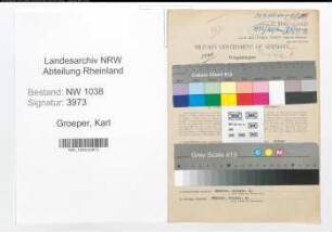 Entnazifizierung Karl Groeper , geb. 15.11.1887 (Beamter)