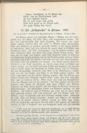 75. Die "Seligmacher" in Glogau. 1628.